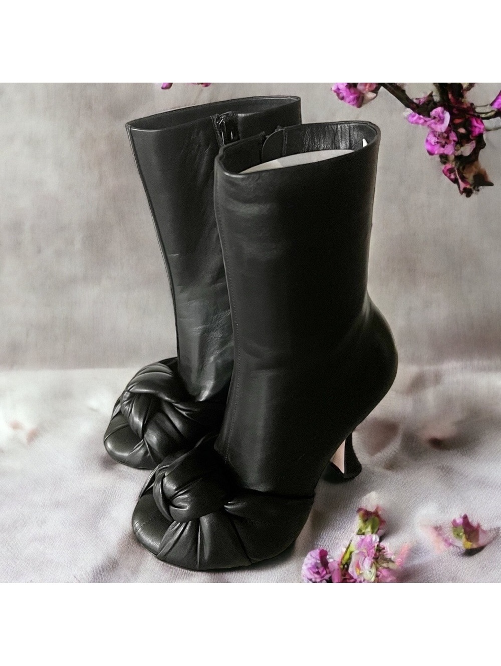 Giambattista Valli Max Bow-Embellished Ankle Boots New in Box w/Dust Bag